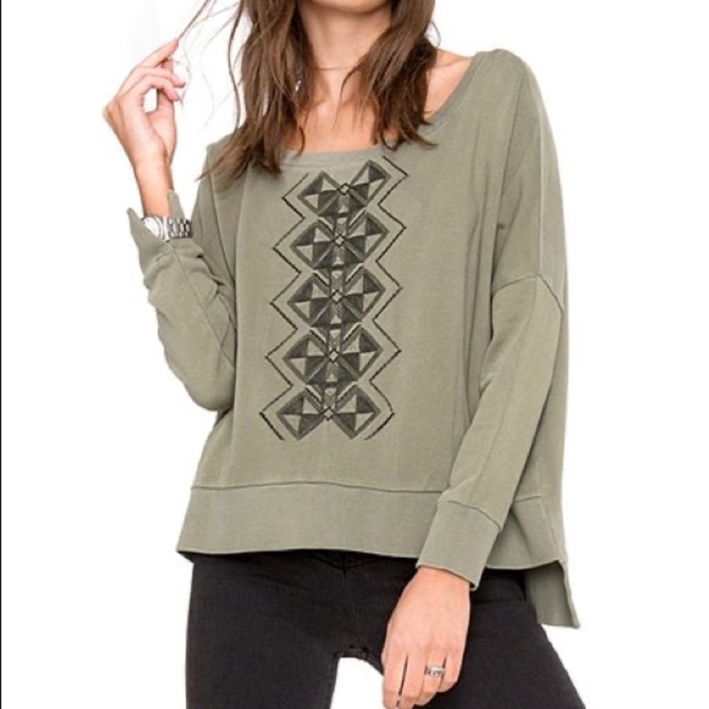 Amuse Society Embroidered Pullover